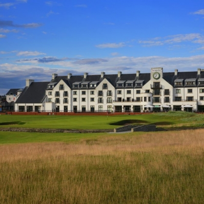 The clubhouse at Carnoustie Golf Links.