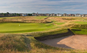 The massive Sahara bunker at Prestwick Golf Club. The basis for the Alps Template Holes.