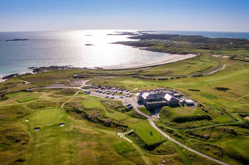 Connemara Championship Golf Links with views of the WIld Atlantic Way.