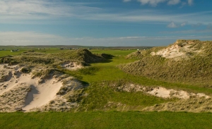 The open sand scrapes on the Kilmore Nine at Carne Golf Links.