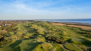 An aerial view from a drone of the Championship Links.