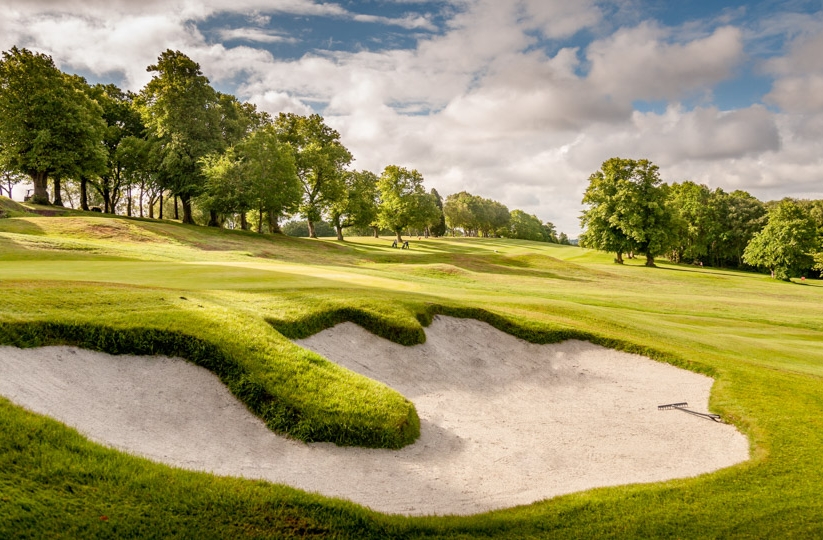 The restored Harry Colt bunkers at Edgbaston Golf Club.