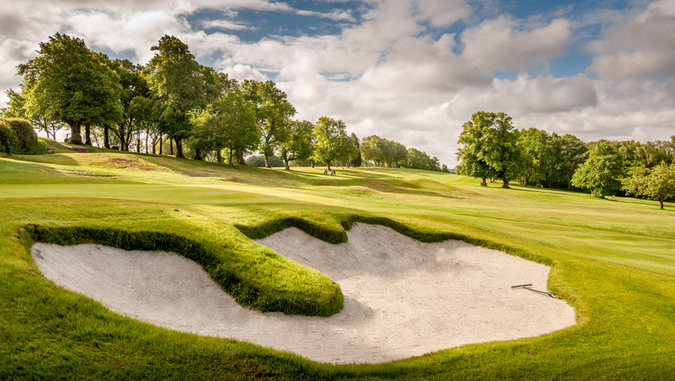 The restored Harry Colt bunkers at Edgbaston Golf Club.