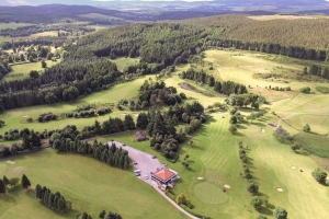 An aerial view of the Aboyne Golf Club.