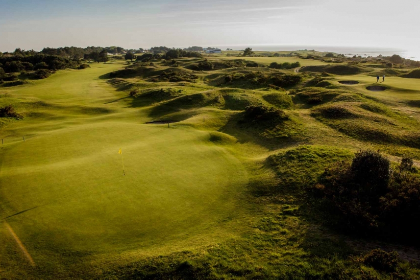 The rumbled ground of the classic links at La Moye Golf Club.
