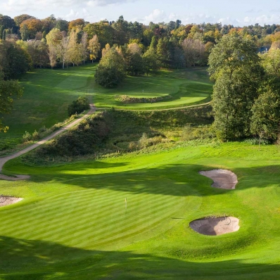 The Harry Colt bunkering at Prestbury Golf Club.