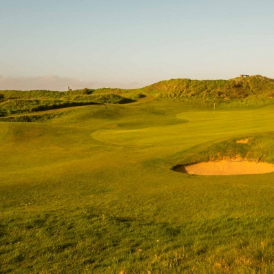 The 14th hole at Pyle & Kenfig GC in Wales.