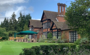 The red brick clubhouse at Swinley Forest Golf Club.