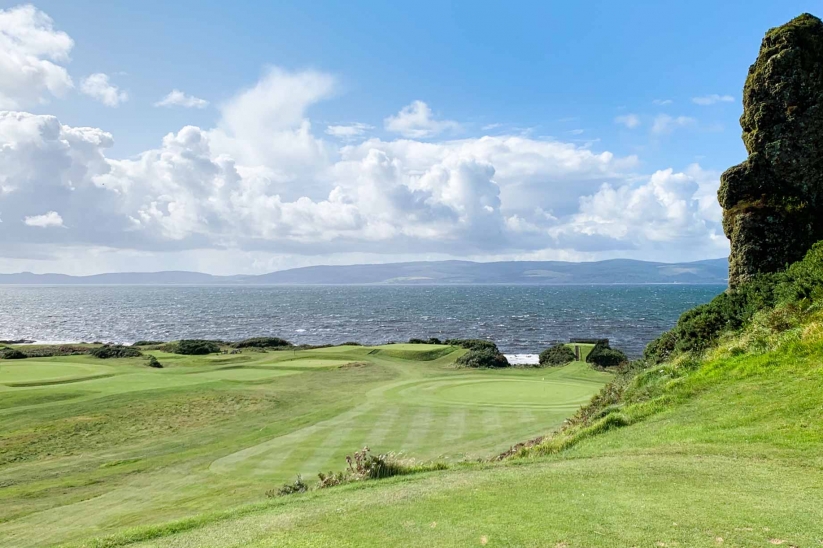 An elevated tee shot at Shiskine on Arran.