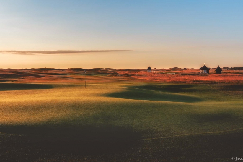 The gentle undulations at sunrise at Royal St Georges.