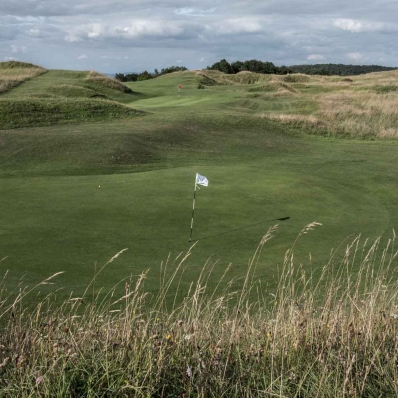 The famous hidden green on the hilltop at Painswick Golf Club.