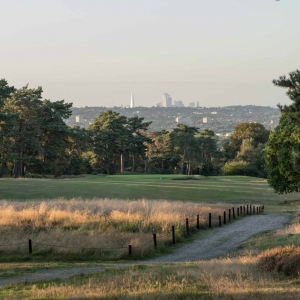 A photo from the fourteenth tee overlooking London at The Addington Golf Club by JF Abercromby.