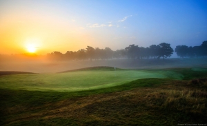 A stunning photo of West Sussex Golf Club in the early morning. The course is found in the London Gatwick Airport LGW best golf courses guide.
