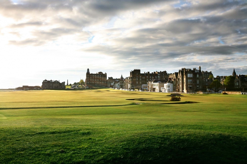 A photo of the 18th The Old Course St Andrews.