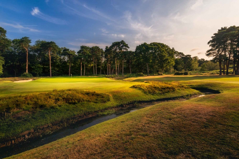 A photo showing the dyke on the 6th hole at Woking Golf Club.