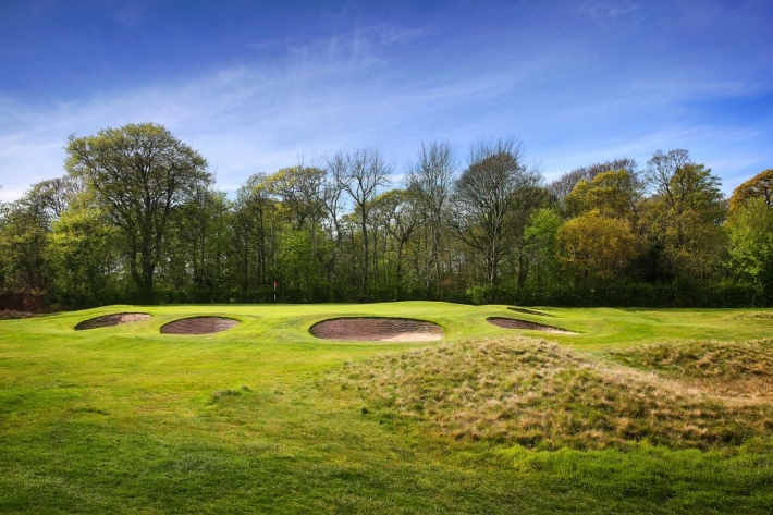 Revetted bunkers at Fairhaven Golf Club.