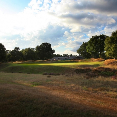 The final hole at Hankley Common Golf Club.