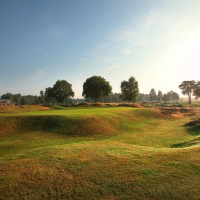 The 18th greensite at Hankley Common Golf Club.