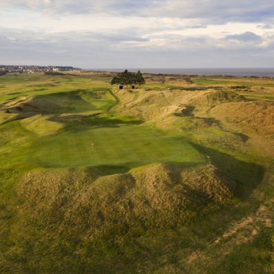 Looking back at the 7th green at Hunstanton Golf Club.