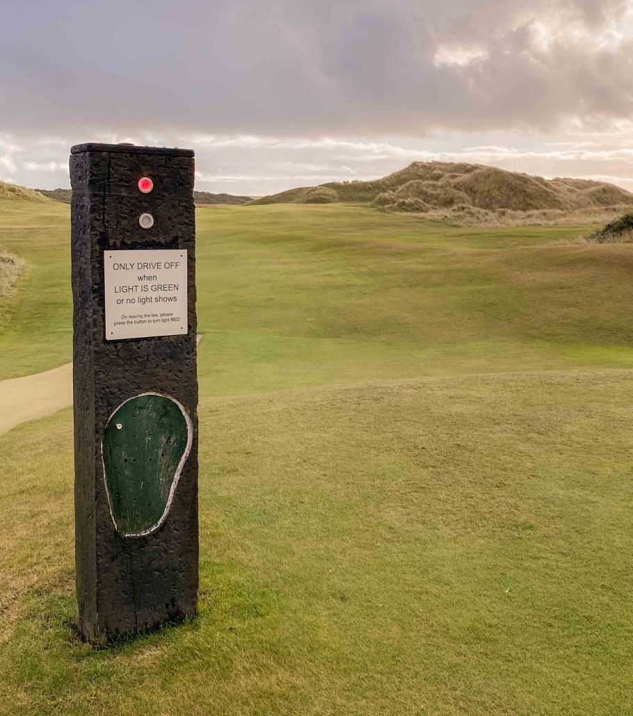 Traffic lights at Cruden Bay. 