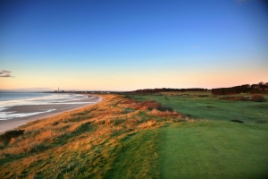 The seaside links at Lundin Golf Club, Fife, Scotland.