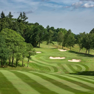 A photo of the strategic Harry Colt bunkering at Moor Park Golf Club.