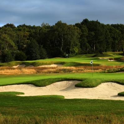 The iconic tongues on bunkers at Moortown Golf Club.