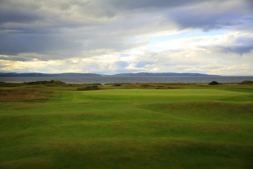 A photo of the approach to the 15th hole at Nairn Golf Club.