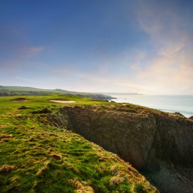 The sheer drops from The Point Nine at Nefyn & District Golf Club.