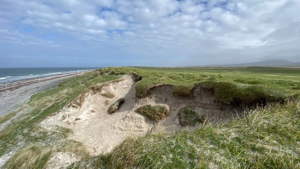 Natural bunker in the dunes at Askernish. 