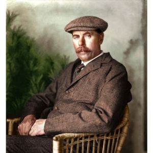 Colourised portrait of James Braid.