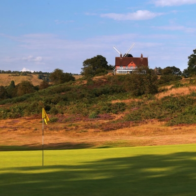 The opening hole at Reigate Heath Golf Club.
