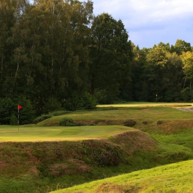 The 5th and 6th greens at Royal Ashdown Forest Golf Club.