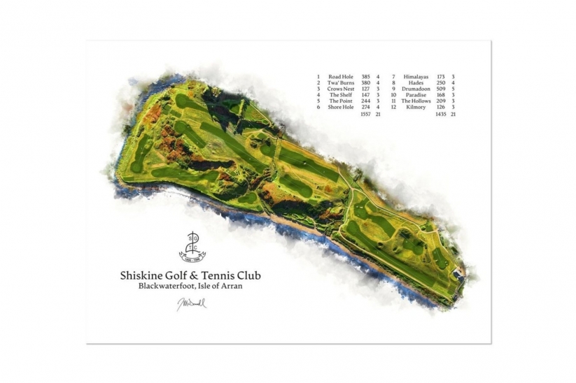 A WaterMap of Shiskine Golf & Tennis Club by Joe Mcdonnell.