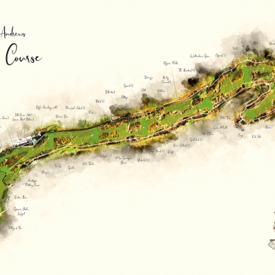 A master course map of The Old Course St Andrews.