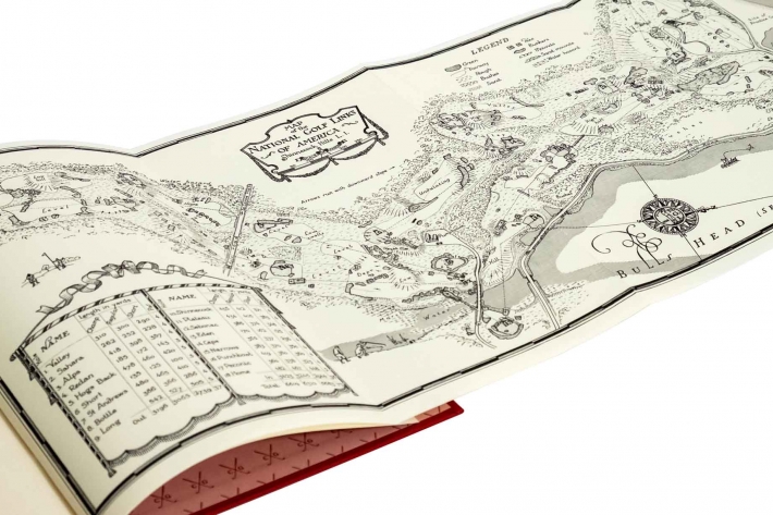 The foldout map in the book Scotland's Gift Golf.