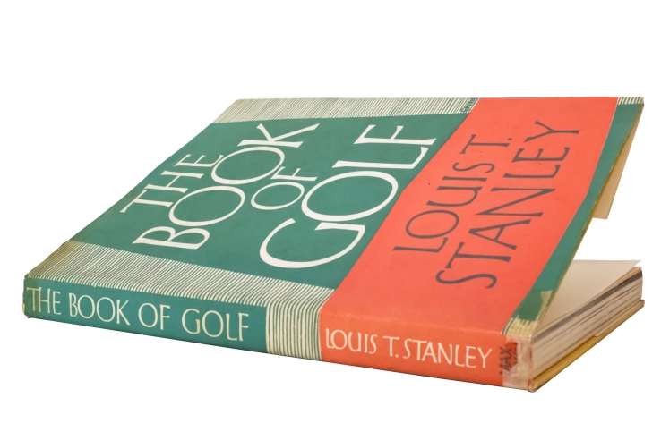 A photo of the cover of The Book Golf featuring Tom Simpson.