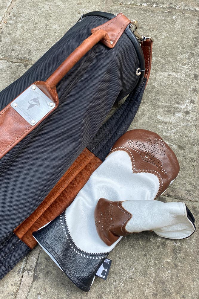 A MacKenzie Sunday Bag and Dormie Workshop headcovers are perfect for a <14 setup.