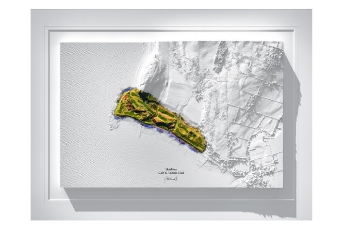 Shiskine 3D WaterMap is a moder golf art technique and product by Joe McDonnell