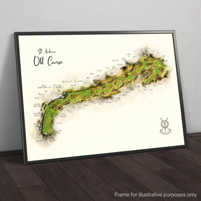 St Andrews - The Old Course WaterMap Print