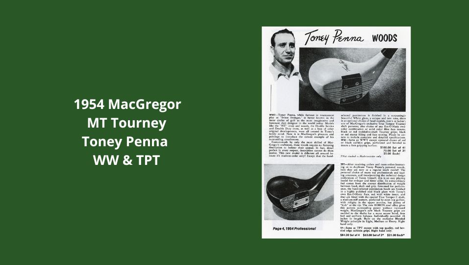 1954 MacGregor Persimmon Woods MT Tourney Toney Penna WW & TPT