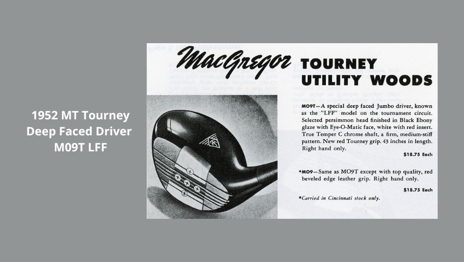 1952 MacGregor MT Tourney Jumbo Deep Faced LFF MacGregor Deep Face Jumbo Persimmon Driver